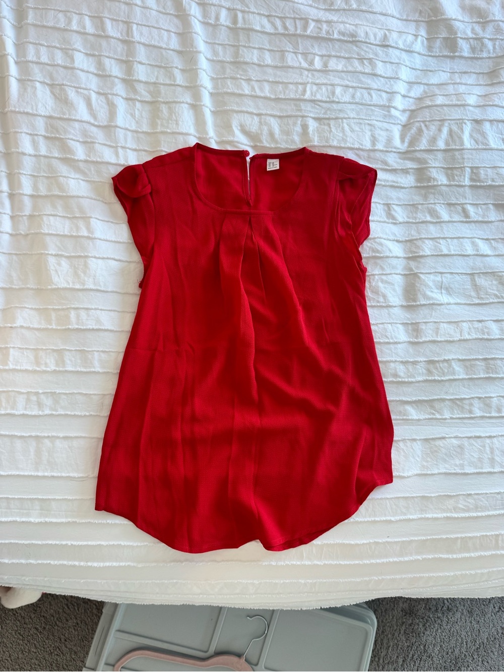 Women's Red Short-Sleeve Blouse by (Unknown Brand)